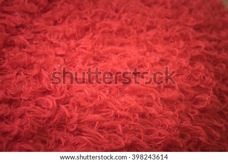 Soft red Fur Background Texture for Furniture Material