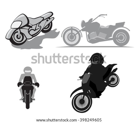 different type of motorbike set illustration