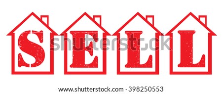 sell tag on a white, vector illustration
