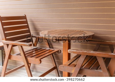 Cafe chairs and table