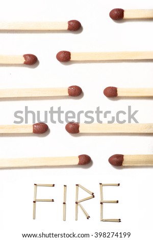 matches with sign fire, decorative