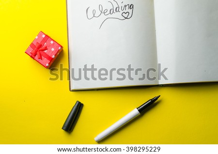 wedding, notebook, gift box,wedding ring