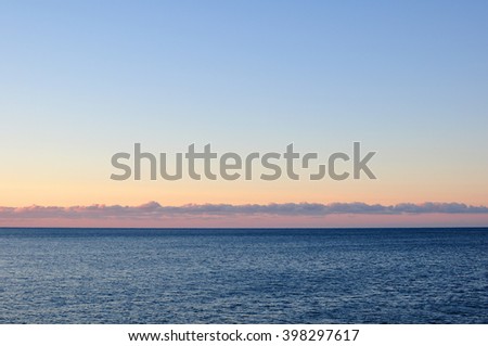 Landscape, Winter Morning Sky over the Black Sea, Russia
