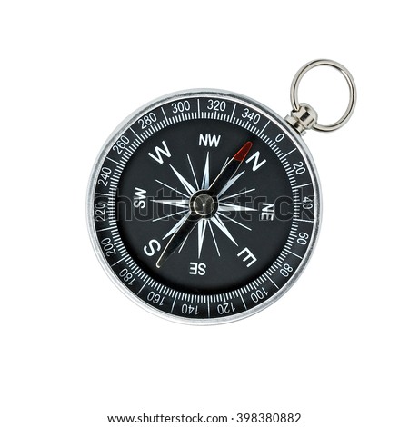 Frontal view of isolated compass Royalty-Free Stock Photo #398380882