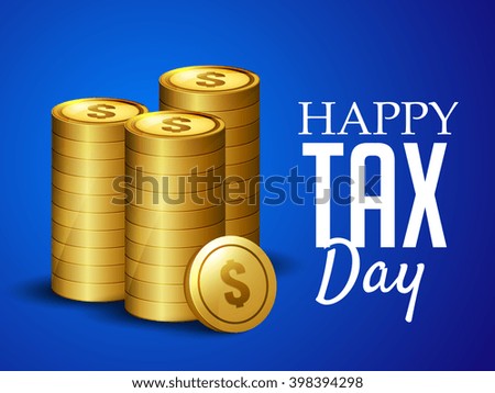 Vector illustration of Taxes design over blue background, 