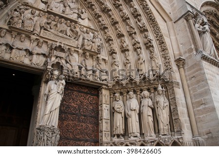 Main Entrance of Notre Dame de Paris - Portal of the Last Judgment.