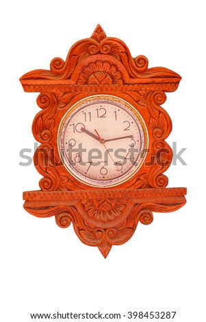 Antique clock isolate on wihite background.