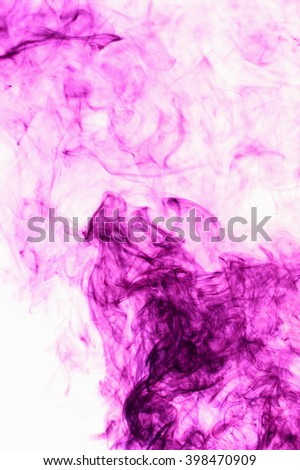 Purple smoke abstract on white background.