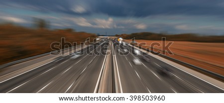 busy highway traffic 