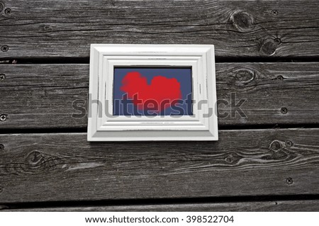 Picture frame with heart cloud