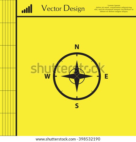 Compass Icon in the flat style. vector