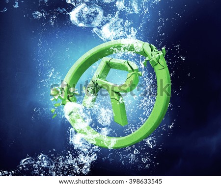 Copyright sign in water
