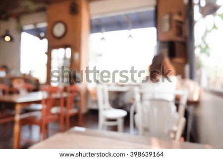 blurred background image of coffee shop.