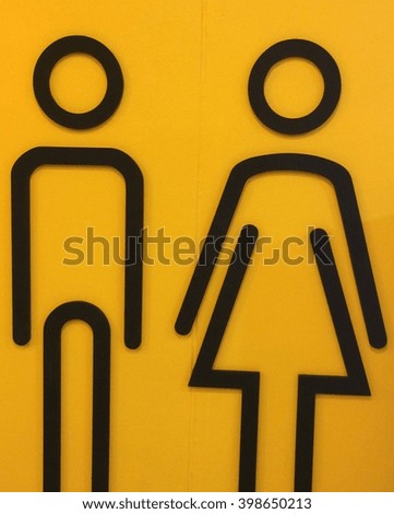 Sign of man and woman standing together