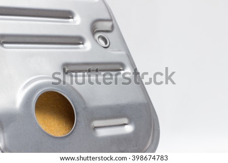oil filter (strainer) in an automatic transmission. horizontal arrangement of the picture