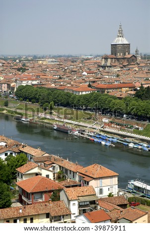 aerial photography of Pavia,Lombardia Italy