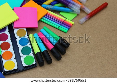  Colorful school supplies