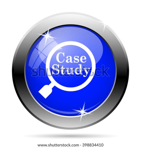 Case study icon. Internet button on white background. EPS10 vector
