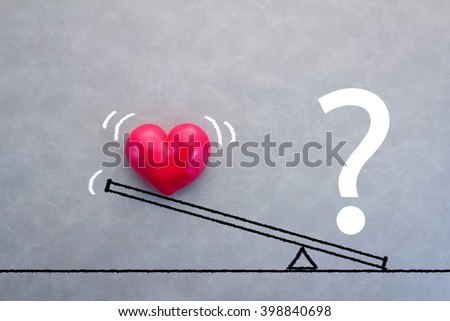 love condition concept with heart object ob grey background