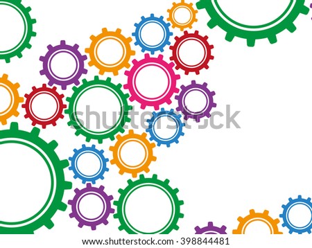 Abstract colorful gears background - vector illustration