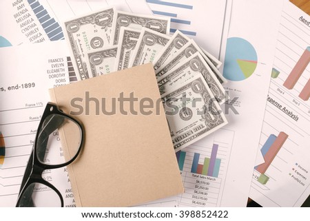 Business concept, Business graph analysis report. Accounting, Money, Tone color