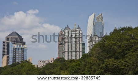 A view of the Atlanta Skyline shot from Piedmont Park
