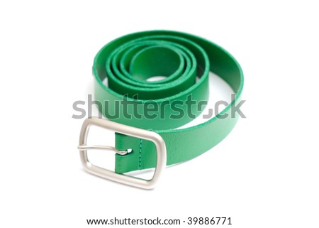 A green belt isolated on white