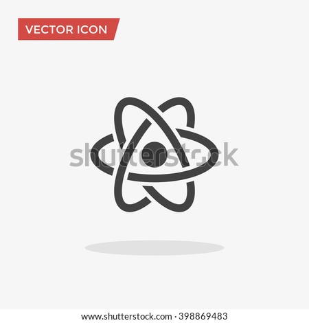 Atom Icon in trendy flat style isolated on grey background. Atom symbol for your web site design, logo, app, UI. Vector illustration, EPS10. Royalty-Free Stock Photo #398869483