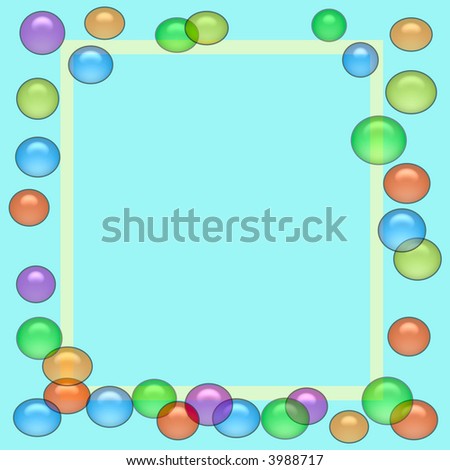 colorful balloons frame poster  on   blue background