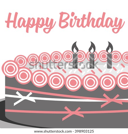  Happy birthday card. Birthday cake. Colorful birthday. Vector Illustration