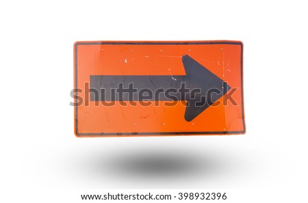 Turn right sign isolated on white background.