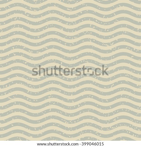 Seamless wave pattern with grunge texture. Vector illustration.