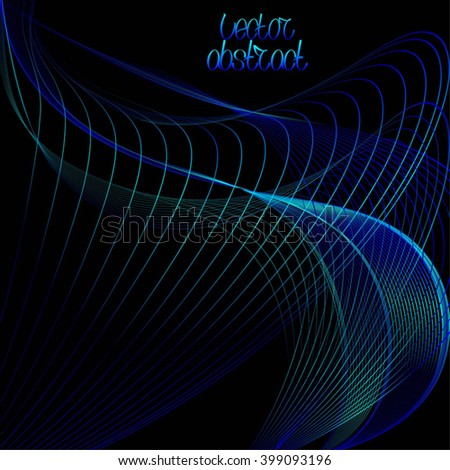 Blue Lines and Aqua Waves. Vector Illustration