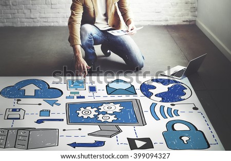 Cloud Computing Network Online Internet Storage Concept Royalty-Free Stock Photo #399094327