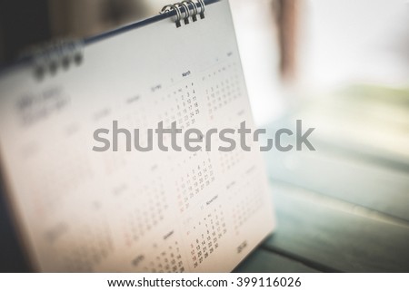 Blurred calendar page dark tone Royalty-Free Stock Photo #399116026