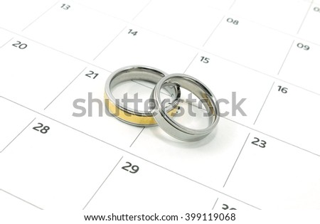 wedding rings on calender date