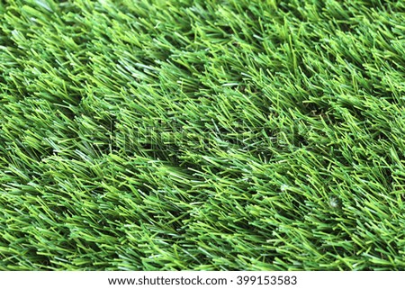 Artificial turf for sports shot in studio