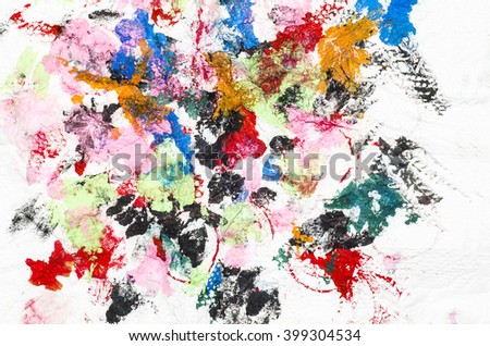 Abstract art in water and poster colors on white paper / Abstract background / Modern and stylish free form abstracts ideal for promoting children stuffs