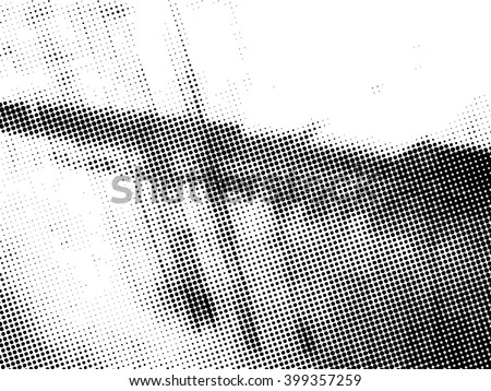 halftones background.Distress Dirty Damaged Spotted Circles Overlay Dots Texture . Grunge Effect . Royalty-Free Stock Photo #399357259