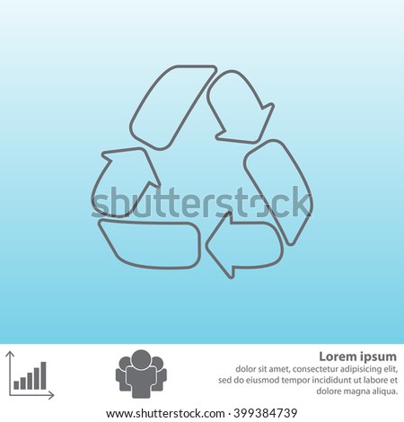 Recycle sign isolated (line icon)