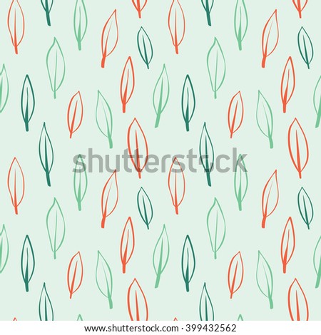 A seamless illustrated leaf background pattern