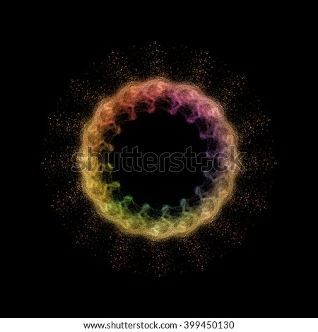 colourful powder splash on black background