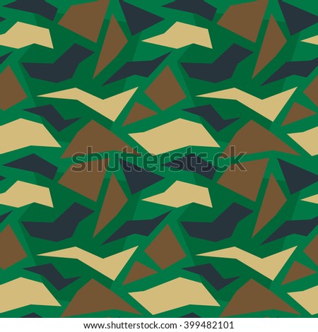 Woodland Polygon Camouflage. 
Seamless pattern.