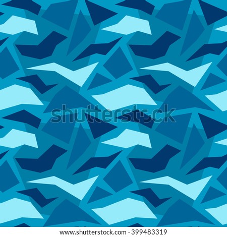 Polygon Camouflage For Marine Environment.
Seamless pattern.