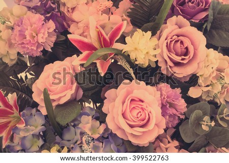 Beautiful bouquet flower for background - Vintage Filter