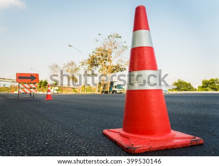 Orange funnel use for beware car on the road under construction.