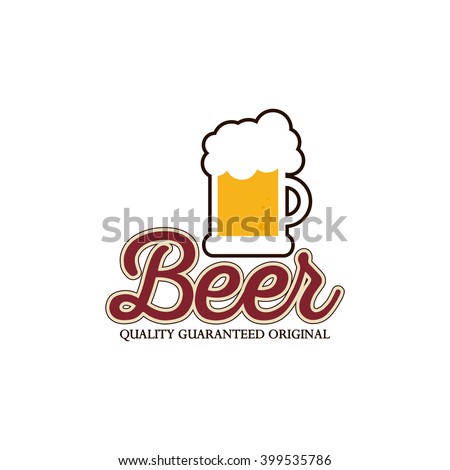 Isolated mug of beer icon with text on a white background