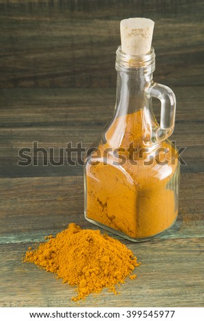 turmeric powder in the jar.