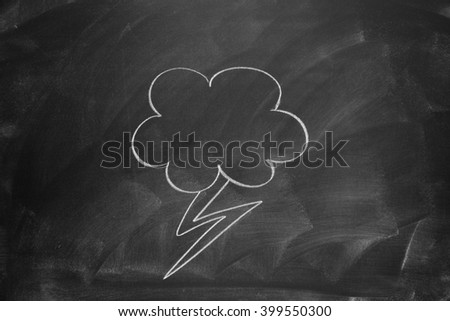 thundercloud painting on blackboard