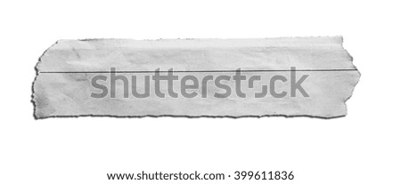 old torn paper on white background with clipping path.